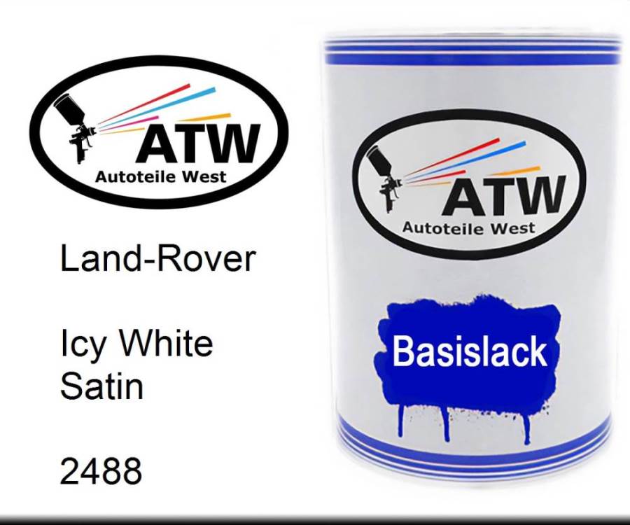 Land-Rover, Icy White Satin, 2488: 500ml Lackdose, von ATW Autoteile West.